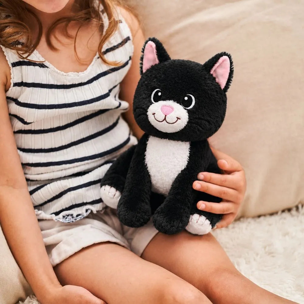 Chat noir peluche bouillotte