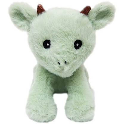 Dragon vert ailes paillettes peluche bouillotte