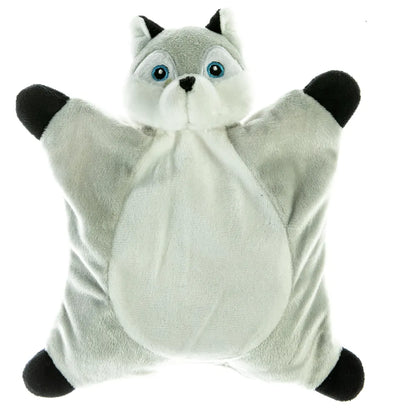 Doudou chien husky pour bébé peluche bouillotte