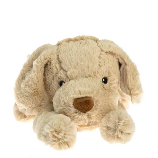 Chien labrador allongé peluche bouillotte