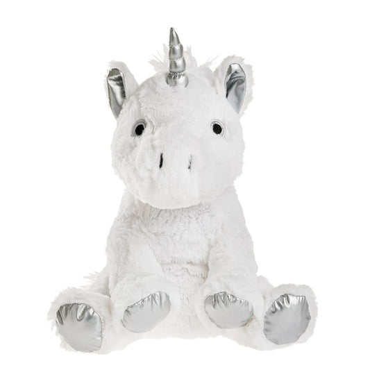 Licorne argenté peluche bouillotte