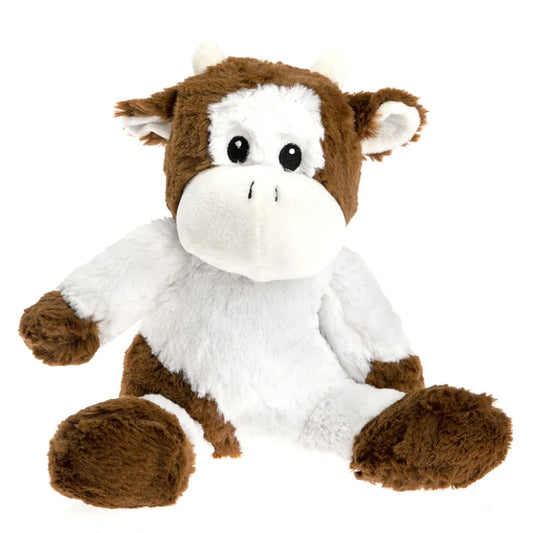 Vache blanche et marron peluche bouillotte