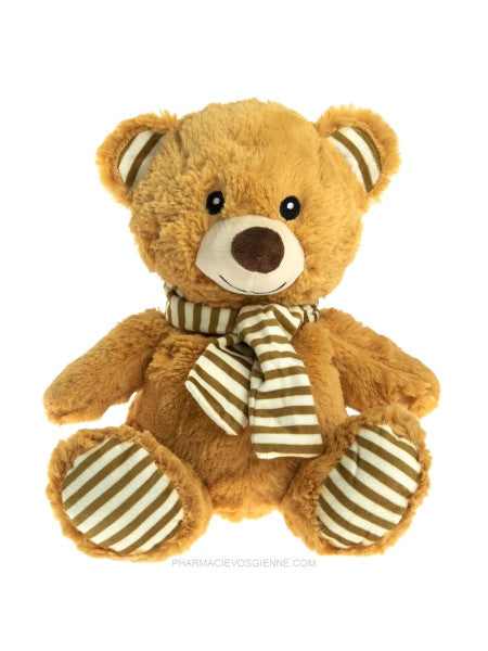 Ours crème peluche bouillotte