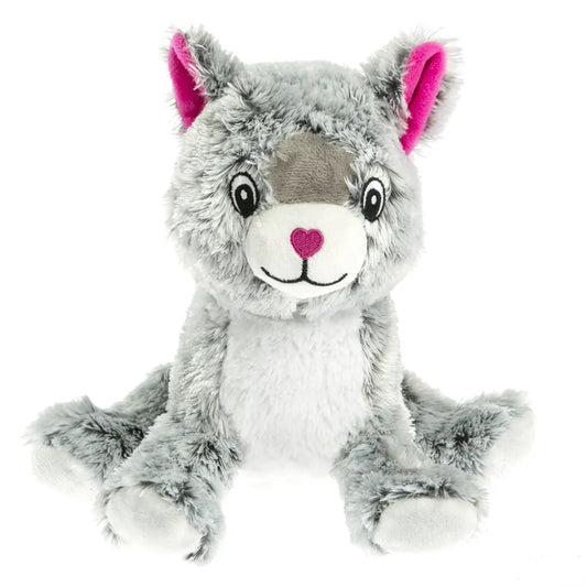 Chat gris peluche bouillotte