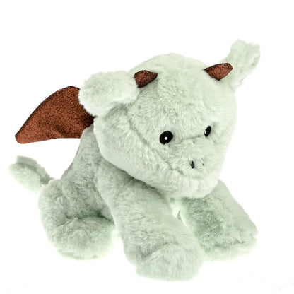 Dragon vert ailes paillettes peluche bouillotte